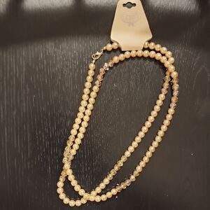 Elegant Gold Pearl Necklace